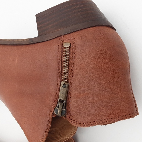 Lucky Brand Ankle Booties Leather Brown 9M Casual Office Vacation Y2K Festival - Picture 7 of 13